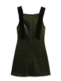 Fashionkova party look inspos Elegant Velvet Strap Mini Dress Women Sleeveless Backless Square Collar Loose Chic Evening Party Dresses Lady Casual Zipper Robe