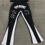 Fashionkova Christmas Gift outfit  2000s Gothic EMO Streetwear High Street Casual Sports Jacket Women Y2K Star Aesthetic Punk Loose Jacket + Straight Pants Suit