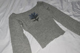 FashionKova-Millennial Fall Vintage Women's knitted Sweater Long sleeve knitted T-shirt Casual off-the-shoulder Fashion Slim Fit T-shirt Emo