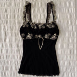 FashionKova-Summertime Goth Fashion Halter vest Sleeveless Shirt T-shirt Y2K casual fashion clothing Sexy tie black slim fit Streetwear emo