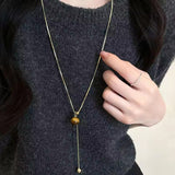 Fashionkova Trendy Punk Tiger Eye Stone Sun Pendant Beads Weave Rope Chain Choker Necklaces For Women Charm Aesthetic Jewelry Gift Wholesale