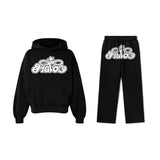 Fashionkova  American retro hoodie, sweatshirt, trousers suit, personalized trendy men's and women's letter printed high street two-piece set