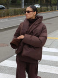 Fashionkova party look inspos Burgundy Thick Warm Cotton Jacket Stand Collar Long Sleeve Short Coat Lace Up Casual Coats 2024 Winter Lady Commuter Outerwear