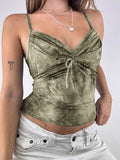 Fashionkova Fashion Chic Tie-Dye Ruched V-Neck Women Camisole Tops Sleeveless Slim Hottie Summer Trendy New Clothes