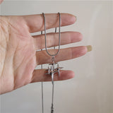 Fashionkova Punk Star Pendant Chain Necklace For Men Women Hip Hop Cool Beads Neck Y2K Jewelry