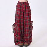 Fashionkova 90's Grunge Plaid Cargo Pants