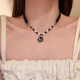 Fashionkova Kpop Y2k Vintage Butterfly Star Cross Pendant Rope Choker Necklace Goth Women Egirl Vintage Cute Punk Cool Grunge EMO Jewelry