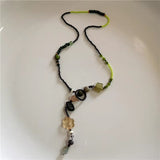 Fashionkova Boho Acrylic Resin Beaded Flower Pendant Necklace Adjustable Beach Charm Jewelry For Women Fashion Gift
