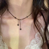 Fashionkova Punk Goth Charm Pendants Beads Weave Choker Rope Chain Necklace Korean Men Women Y2K EMO Scene 2000s Accessories Jewelry
