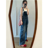 Fashionkova  Party Outfit  Women's High Waisted Straight Denim Jumpsuit Classic Vintage Overalls Fashion Girl Wide Leg Pants Female Baggy Rompers Trouser