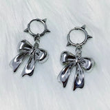 Fashionkova Y2K Bowknot Stud Earrings Korean Fashion Cute Hoop Earrings for Women Kawaii Jewelry Charms Punk Earrings Accessories Goth