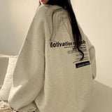 Fashionkova Letter Print Pullover Oversized Sweatshirt