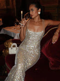 Fashionkova party look inspos Mozision Sequins Sleeveless Sexy Maxi Dress For Women Fashion Sparkle Backless High Waist Bodycon Club Party Shiny Long Dress