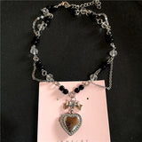 Fashionkova Trendy Heart Locket Pendant Stainless Steel Silver Color Open Photo Frame Charm Necklace For Women Goth Y2K Aesthetic Jewelry