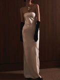 Fashionkova Fashion Slash Neck Satin Bodycon Maxi Dress With Cape Elegant White Sleeveless Backless Long Dresses 2025 New Evening Party Robe