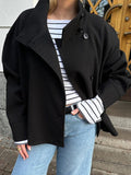 Fashionkova Stand Collar Women Winter Woolen Coats 2025 Spring Single Breasted Loose Female Long Sleeve Jacket Office Lady Street Short Coat ootd