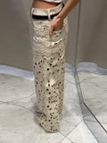 Fashionkova Hole White High Waist Women's Jean Fashion Flower Hollow Out Loose Female Denim Trousers 2025 Spring Summer Streetwear Jeans