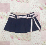 FashionKova-Y2K retro casual chic pleated skirt Women's skirt Zipper A-line skirt bow Ribbon skirt New fashion Summer 2024 miniskirt Emo