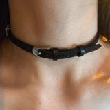 Fashionkova Punk Leather Choker Chain Collar Necklace for Women Men Hip Hop Belt Chains Bracelet Female Girls Party Jewelry Gift