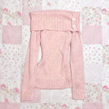 FashionKova-back to school outfit Harajuku Y2K aesthetic women knitted one-shoulder sweater sexy slim chic solid color pullover kawaii sweet girl style streetwear