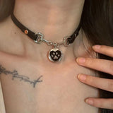 Fashionkova Y2K Cat Claw Star Heart Pendant Plush Leopard Bone Choker Charms Necklaces For Women Goth Aesthetic Accessories Grunge Jewelry