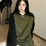 Fashionkova Vintage Raglan Long Sleeve Oversized Sweatshirt