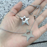 Fashionkova Stainless Steel Star Pendant Charm Necklace For Women Men Grunge Cyber Y2K Fairycore Subversive Archive Punk Choker Jewelry