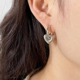 Fashionkova Stainless Steel Asymmetric Star Love Heart Hoop Earrings For Women Men Punk Hip Hop Trend Y2K Fashion Jewelry Scene Accessories