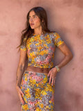 Fashionkova Women Sexy Lace Printed See Through Vest Sets Fashion High Waist Slim Fit Long Skirt Set Lady Spring New Beach Party Outfit 2025