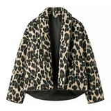 Fashionkova 2025 autumn new women's clothing fashionable temperament lazy style cotton coat versatile casual leopard print jacket Valentine's Day Aesthetic