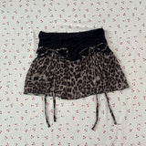 Fashionkova Y2k Hotsweet Hot Girl Leopard print Bow Mini Skirt Women Retro Trendiness Premium Versatile Sexy Fairy HighStreet Harajuku Skirt