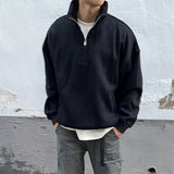Fashionkova Christmas Gift outfit  2024 New Half Zipper Design Sweatshirts For Men Autumn Y2K Vintage Stand Collar Pullover Hoodies Korean Fashion Casual sudadera