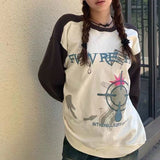 Fashionkova Vintage Contrast Color Splice Sweatshirt