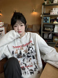 Fashionkova Puppy Cat Print Loose Sweatshirt