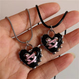 Fashionkova Gothic Y2k Heart Pendant Choker Snake Chain Rope Chain Necklace For Women Aesthetic Vintage 2000s Punk Jewelry Scene Accessories