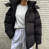 Fashionkova party look inspos Fashion Parkas Coat Vintage Bread Jacket Outwear Office Ladies Warm Cotton Puffer Jacket 2024 Winter Cotton Loose Cotton Jacket