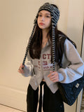 Fashionkova Vintage Letter Printed Zip Up Hoodie
