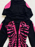 Fashionkova party outfit  Pink Skull Graphic Hoodie Zip-up Y2k Women High Street Punk Vintage Clothes Winter Hooded Grunge Gothic New Hoodies 2024 Hoody
