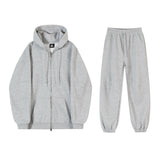 Fashionkova  No. 4091 GRAY ZIP-UP HOODIE & SWEATPANTS (TOP & BOTTOM)