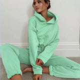 Fashionkova Winter Two Piece Sets Women Tracksuit Oversized Suit 2024 Autumn Trouser Suits Female Sweatshirt Solid Sports Hoodie Sportswear