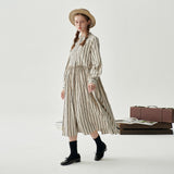FashionKavo original dress female autumn and winter niche retro literary collar pattern long versatile design skirt J0040