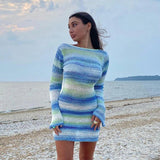 Fashionkova Azure Backless Knit Dress