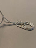 Fashionkova Rhinestone Decor Silver Plated Necklace