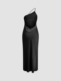 Fashionkova Moonlight Open Back Satin Slit Long Dress