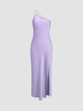 Fashionkova Moonlight Open Back Satin Slit Long Dress