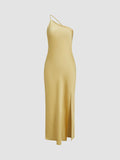 Fashionkova Moonlight Open Back Satin Slit Long Dress