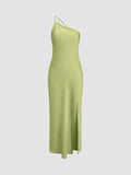 Fashionkova Moonlight Open Back Satin Slit Long Dress