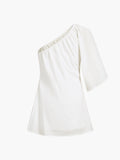 Fashionkova Aegean Cotton Linen One Sleeve Short Dress