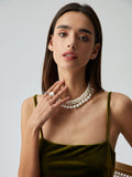 Fashionkova Treble Layers Pearl Necklace