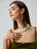 Fashionkova Treble Layers Pearl Necklace
